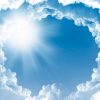 Photo Of Clouds And Sun In The Background Of A Beautiful Blue Sky
