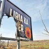 Zapaljeni bilbord sa natpisom „Sloboda ima ime” i amblemom OVK (Foto Ž. Rakočević)