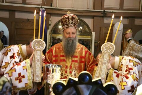 Патријарх српски г. Порфирије началствовао светом Литургијом у цркви Ружици на Калемегдану Света Литургија у цркви Ружици на Калемегдану