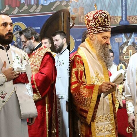 Патријарх Порфирије рукоположио ђакона Владимира Радовића у чин презвитера