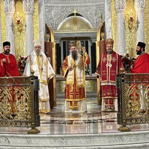 Патријарх Порфирије у Храму Светог Саве