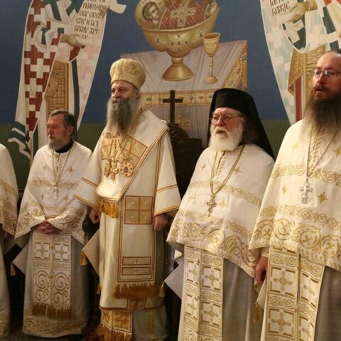Патријарх Порфирије на Сретење у манастиру Ваведење у Београду