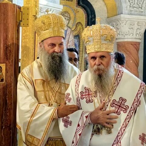 Патријарх Порфирије на хиротонији Епископа Никона