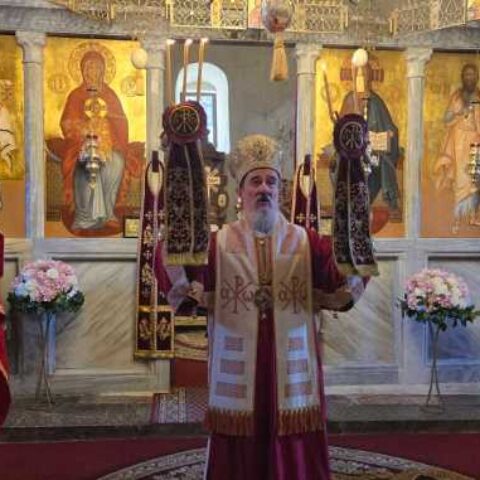 Архијерејска литургија у Милешеви
