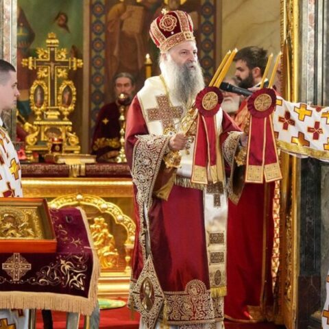 Патријарх Порфирије служио Свету литургију у Саборној цркви у Београду