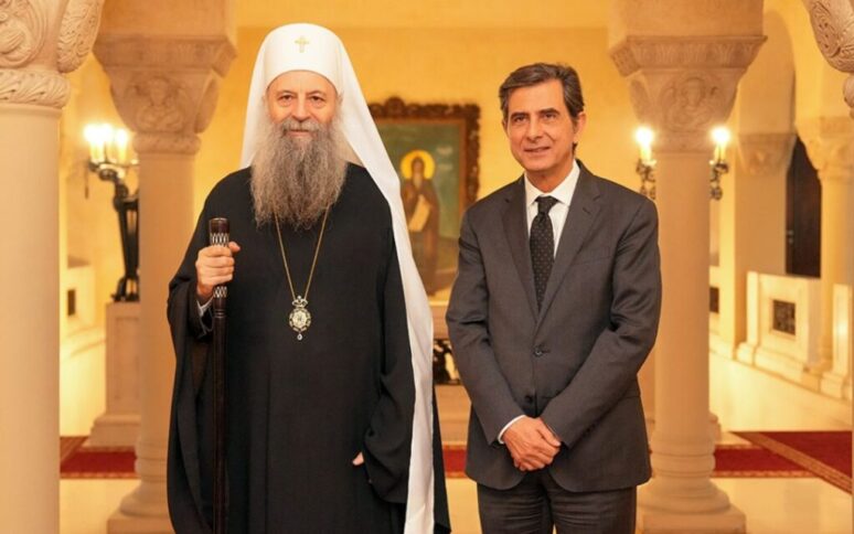 Патријарх Порфирије разговарао са замеником министра унутрашњих послова Грчке Патријарх и Јулекас 1080x675