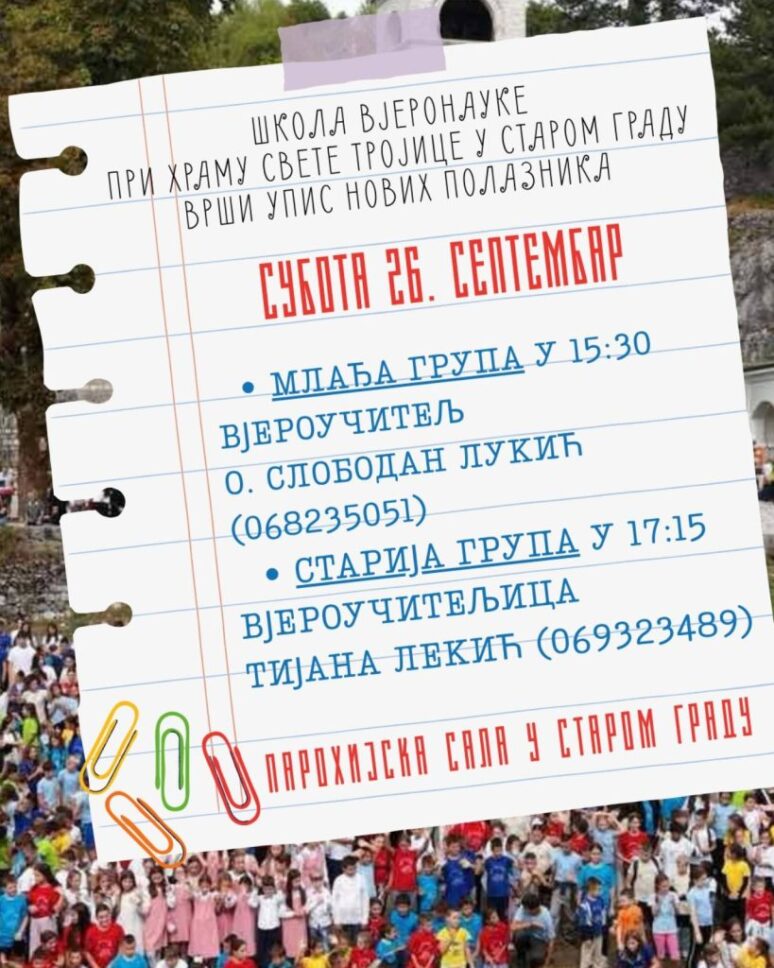 Храм Свете Тројице у Будви: Упис нових полазника 20260925 091425 819x1024